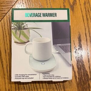 Beverage Warmer with USB Charging - White